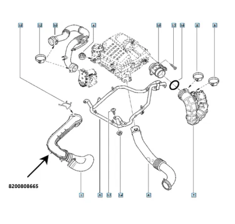 Furtun aer supraalimentare Renault 8200808665