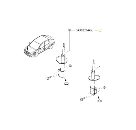 Amortizor fata Dacia Logan/Dacia Sandero Renault 543022344r