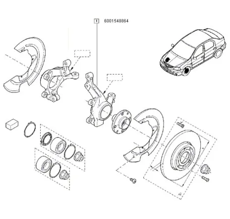 Portfuzeta stanga fara abs Dacia Logan/Dacia Sandero Renault 6001548864