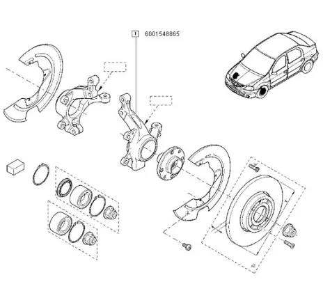 Portfuzeta stanga cu abs Dacia Logan/Dacia Sandero Renault 6001548865