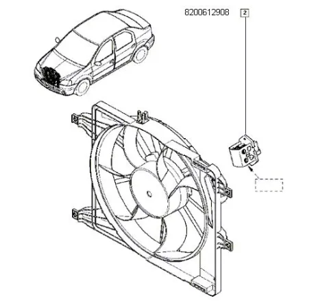 Rezistor gmv Dacia Logan Renault 8200612908