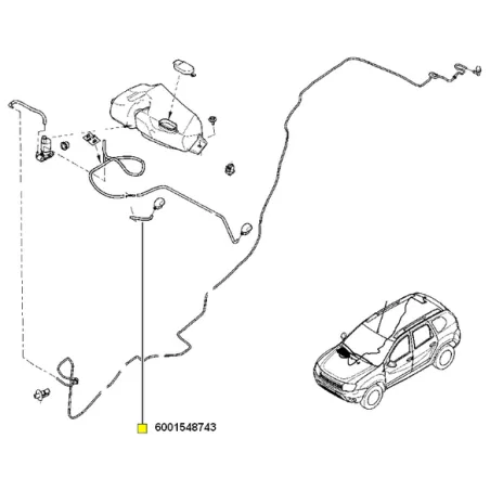 Furtun spalator parbriz  Renault 6001548743