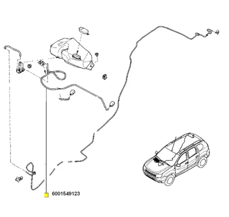 Tub spalator intre pompa si racord Renault 6001549123