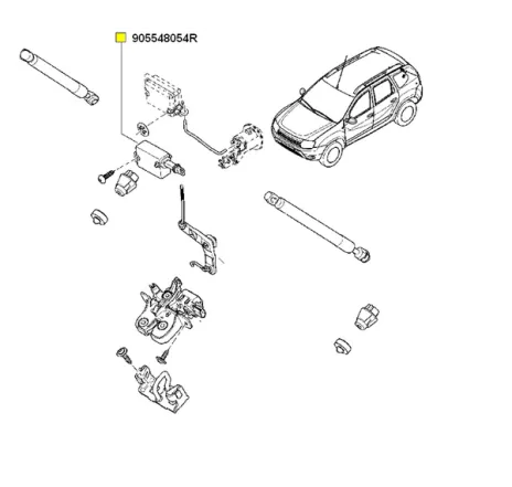 Actuator portiera Dacia Logan / Sandero / Duster (2 pini) 905548054R Renault