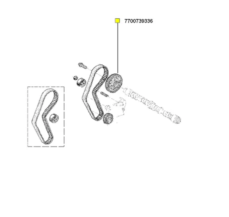 Pinion distributie Dacia Logan 1.4 Renault 7700739336