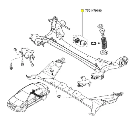 Set bucse punte spate Renault 7701479190