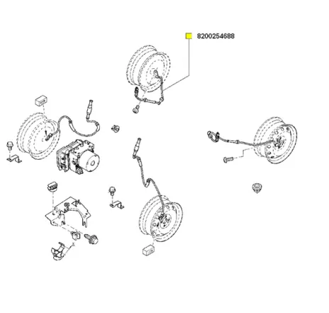 Senzor abs roata spate Dacia Logan/Dacia Sandero Renault 8200254688