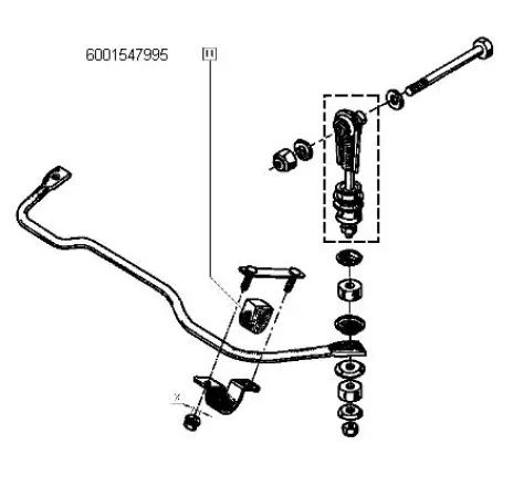 Bucsa bara stabilizatoare fata pick-up 1.9d Renault 6001547995