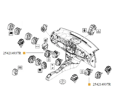 Buton comanda deschidere geam Dacia Logan/Dacia Sandero Renault 254214937r