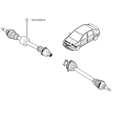 Planetara dreapta (fara abs) Dacia Logan/Dacia Sandero Renault 8201045819