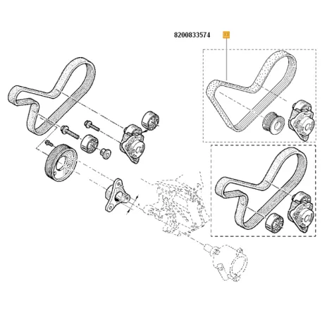 Curea transmisie cu caneluri Renault 8200833574