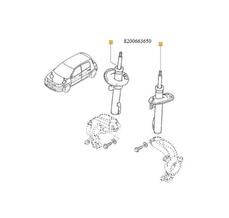 Amortizor suspensie fata stanga/dreapta Renault 8200663650