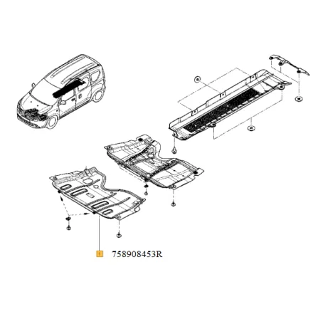 Scut motor plastic Dacia Dokker/van/Dacia Lodgy Renault 758908453r