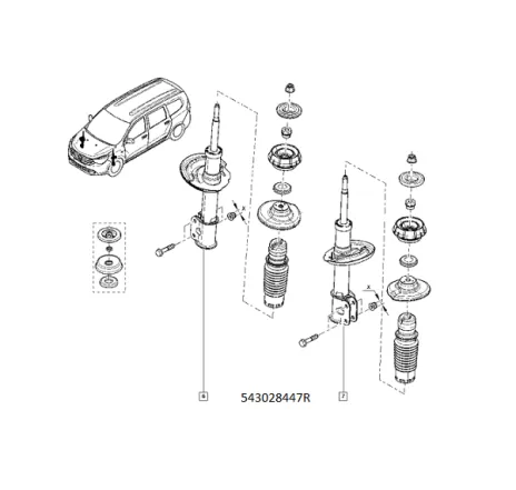 Amortizor fata Dacia Lodgy-suspensie normala Renault 543028447r