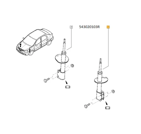 Amortizor suspensie Dacia Logan Stepway Renault 543020103r