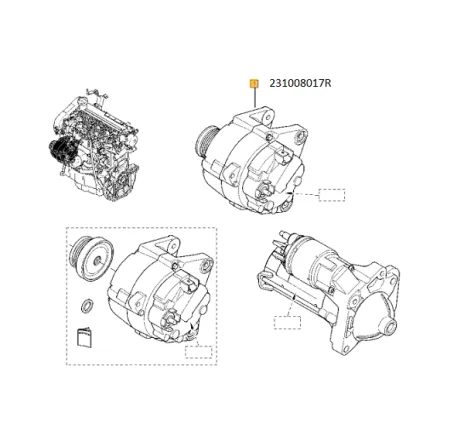 Alternator nou Dacia Logan / Sandero 231008017R  Renault