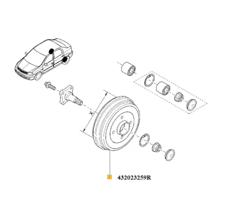 Tambur frana Dacia Logan/Dacia Sandero d=203 Renault 432023259r