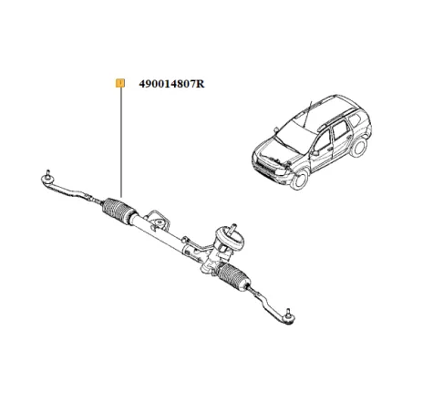 Caseta directie completa cu capete si bieleta Duster Renault 490014807r