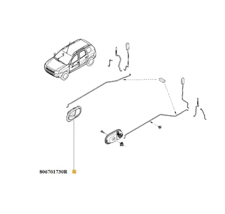 Maner interior dreapta fata/spate crom Dacia Logan/Duster Renault 806701730r