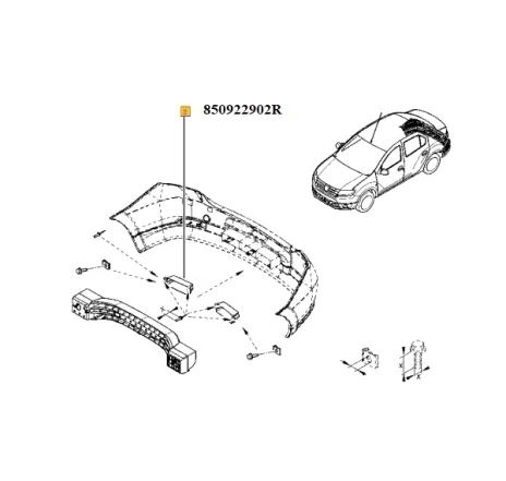 Absorbant dr bara spate Logan ii / Sandero ii Renault 850922902r