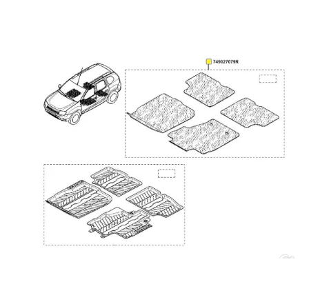 Set covorase textil madrigal Dacia Duster 4x2 Renault 749027079r