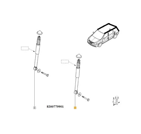 Amortizor spate mcv/van/pick-up Renault 8200779901