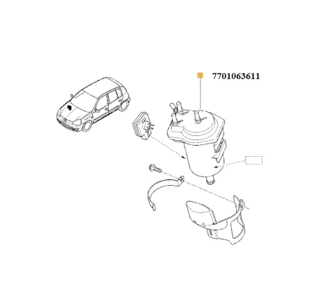 Filtru combustibil Renault 7701063611