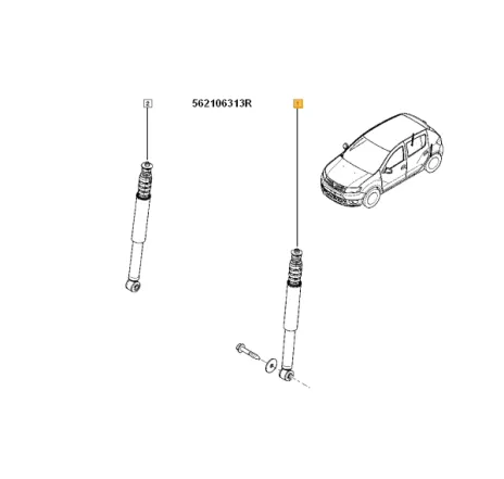 Amortizor spate Dacia Logan II 562106313R Renault