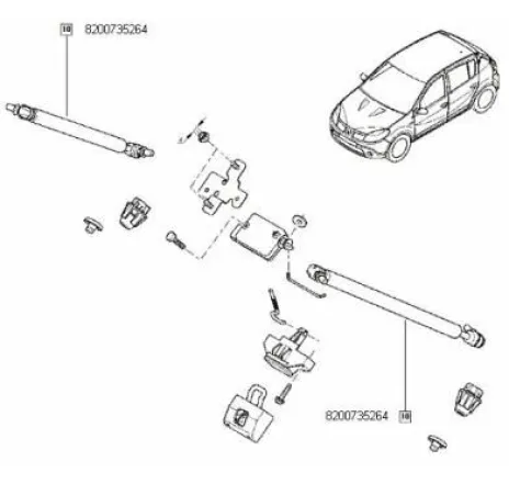 Amortizor hayon Dacia Sandero Renault 8200735264