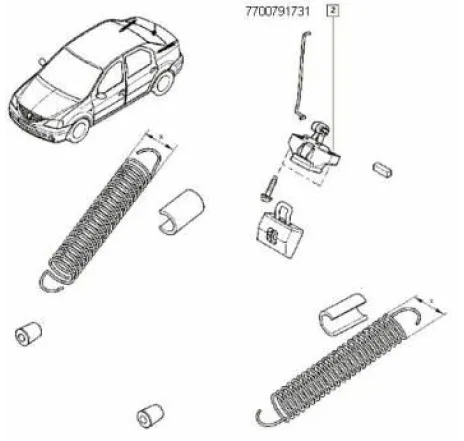 Inchizator superior capota spate tip vechi Dacia Logan Renault 7700791731