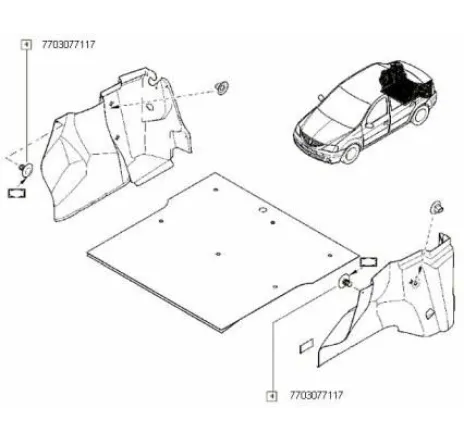 Agrafa capitonaj Dacia Logan Renault 7703077117