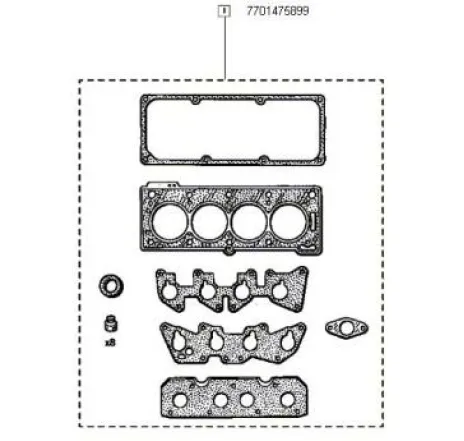 Set garnituri motor Dacia Logan/Dacia Sandero 1.4/1.6 Renault 7701475899