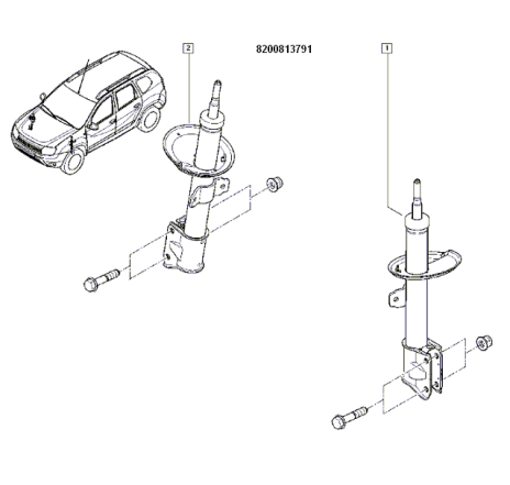 Amortizor fata Duster Renault 8200813791