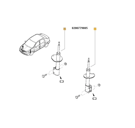 Amortizor fata mcv/van/pick up Renault 8200779885