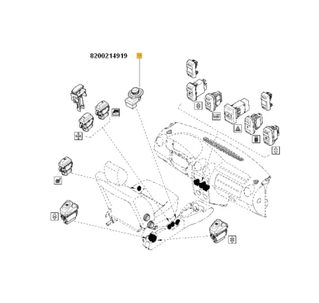 Buton reglare oglinzi Dacia Logan Renault 8200214919