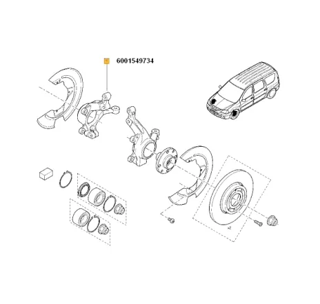 Portfuzeta fata dr cu abs Dacia Logan/Dacia Sandero Renault 6001549734