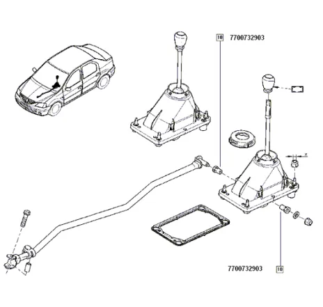 Bucsa levier schimbator viteza Dacia Lodgy / Sandero I / II 7700732903 Renault