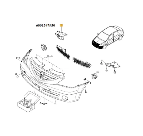 Element inchidere bara fata dreapta Dacia Logan/Sandero i Renault 6001547950