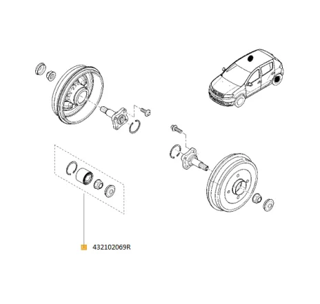 Kit rulment roata spate Renault 432102069r