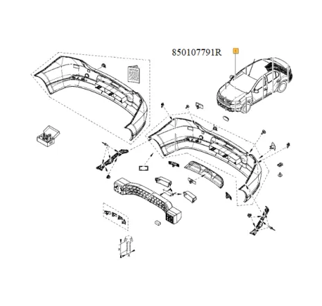 Bara spate Dacia Logan MCV Renault 850107198s