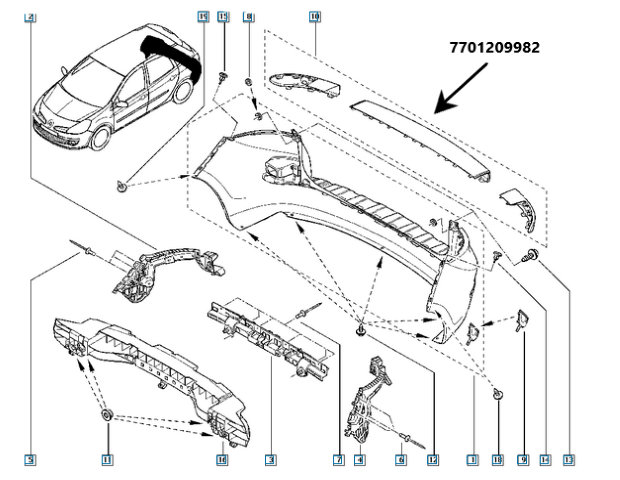 Set Bandouri Bara Spate Renault Clio Iii