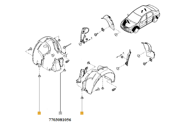 Clips Fixare Carenaj Renault